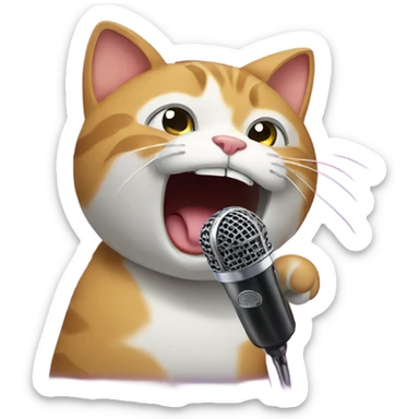 Cat singing karaoke  sticker