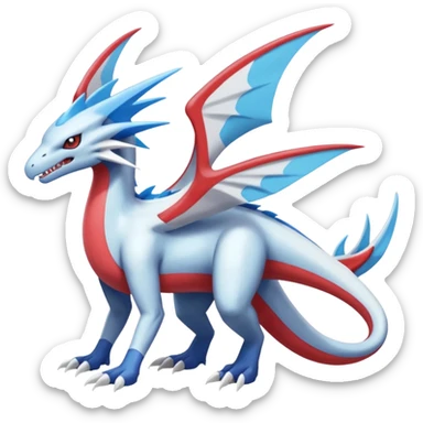 Latios-Latias-Salamence-Salandit-Reshiram-Dialga-Amaura-Palkia-fusion-Fakémon-Pokémon-creature (Full body) sticker