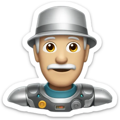 robot grandad sticker