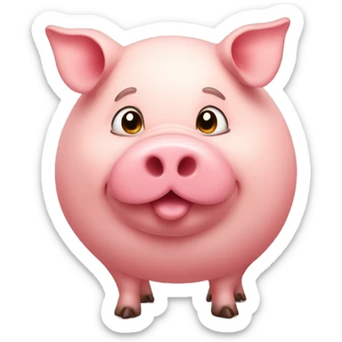 Fat pig with a heart sticker