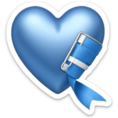 blue heart with a bend aid sticker