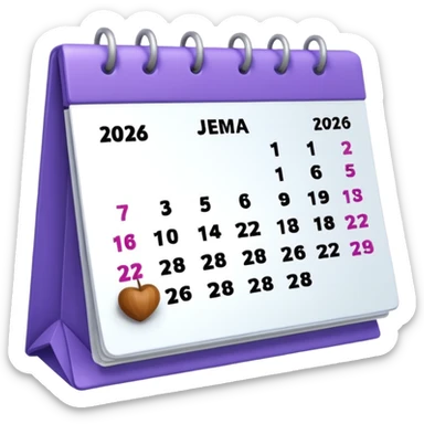 2026/ 03/ 08 Calendar 3d animation Ai sticker