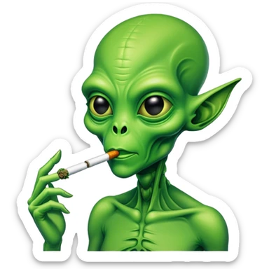 Alien smoking weed  sticker