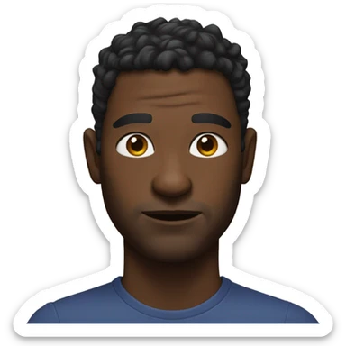 realistic portrait of a man with black cat ears sticker