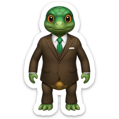 Turtle wearing suit sticker