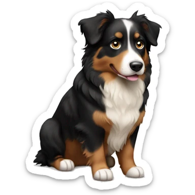 Black and tan Australian shepherd dog mostly black sticker