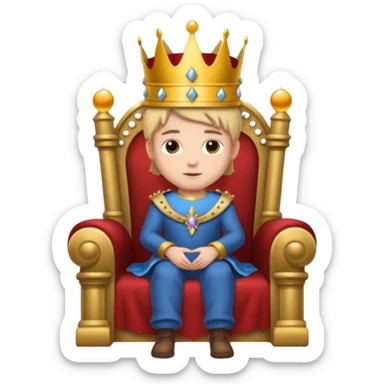 A repersitting on throne. Throne sticker