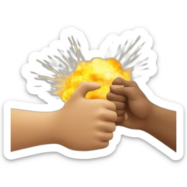 Fist bump with explosion sticker