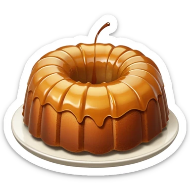 Caramel Bundt cake with sliced apples  sticker