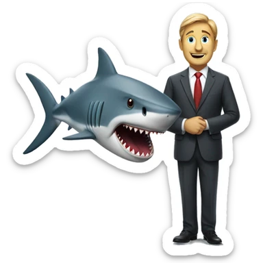 Shark ad a Businessman sticker