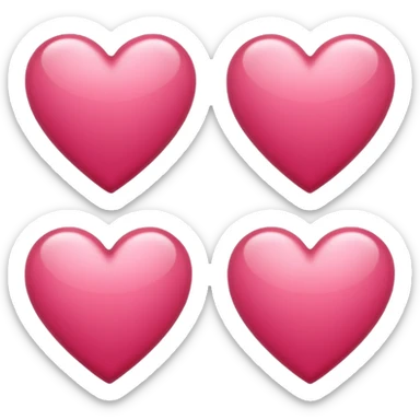 Hearts white sticker