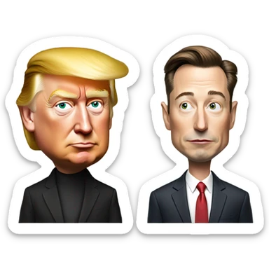 Trump and Elon musk with the body’s of mice sticker
