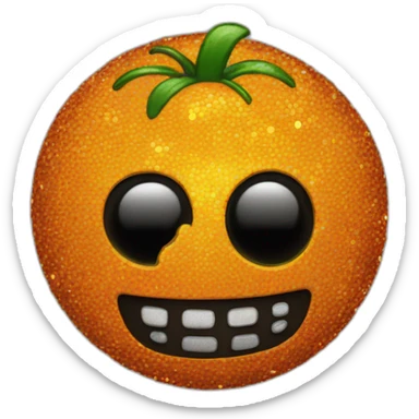 Crâne à paillettes noires et oranges sticker