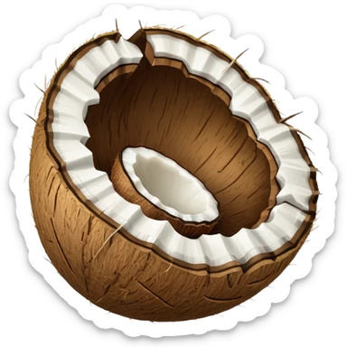 coconut, cracked open sticker