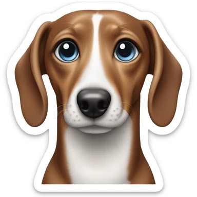 Black and white dachshund with one blue eye and one brown eye sticker