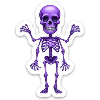 purple skeleton sticker