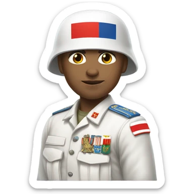 super realistic white soldier with russian flag sticker