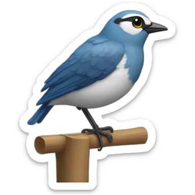 Oiseau sur un poteau sticker