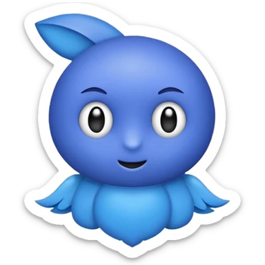 Inima mov cu trecere spre albastru si coada de drăcușor sticker