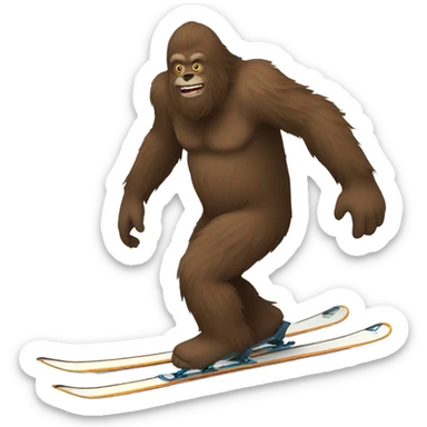 Bigfoot on skis sticker