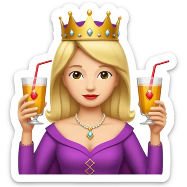 queen with drink sticker
