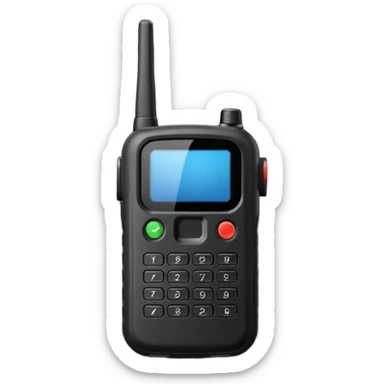 Black police walkie talkie with antenna sticker