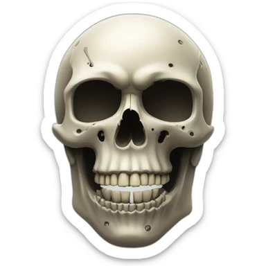 Skull on bullet proof  sticker