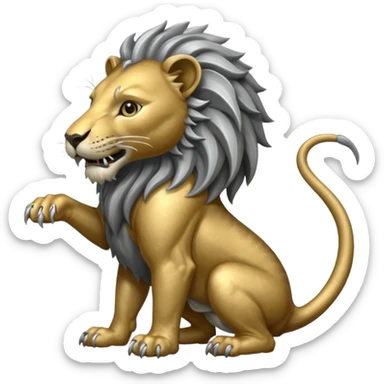 Silver Elder Scrolls Online Lion eating its tail Ouroboro sticker