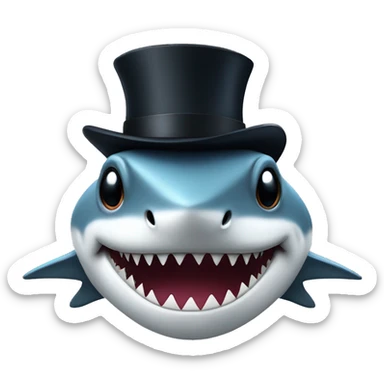 Shark with a top hat sticker