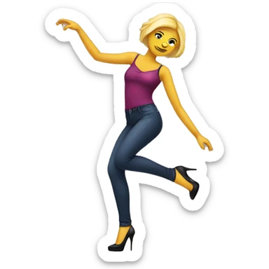 Club dancing girl with long heels on sticker