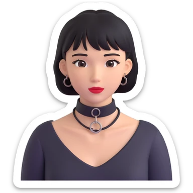Black goth  Choker sticker