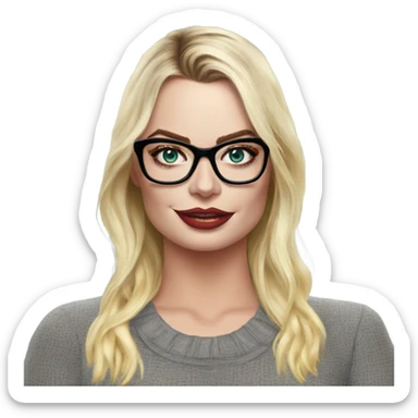 :Margot Robbie: glasses  sticker