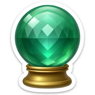 Emerald color magic ball with shimmering sticker