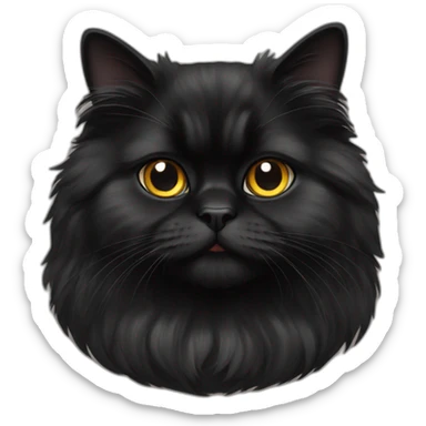 black persian cat sticker