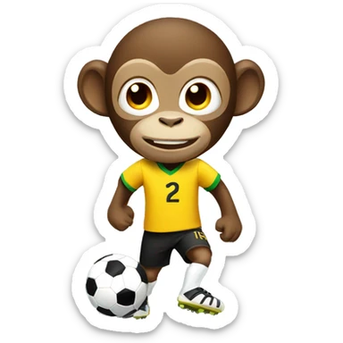 a monkey playing soccer sticker