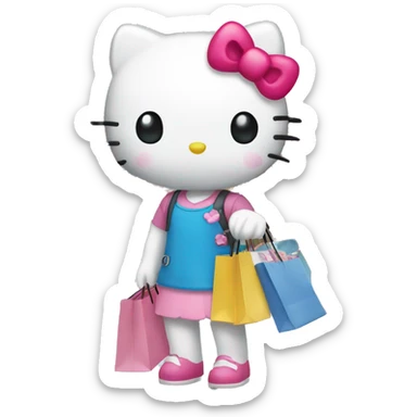 Hello kitty shopping sticker