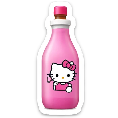 hello kitty with a bottle  sticker
