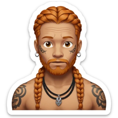 thick very hardginger braids man old very tattoed  sticker