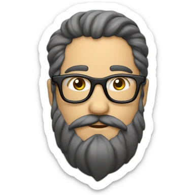 hmbro calvo con barba y gafas de lectura sticker