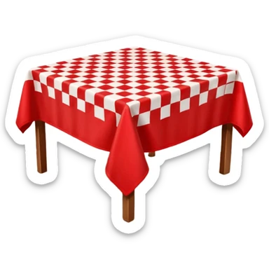 checkered tablecloth on an empty table sticker
