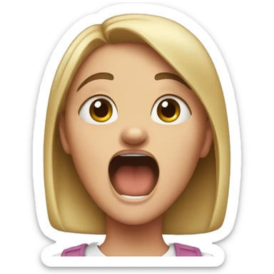 Girl yelling in madness sticker