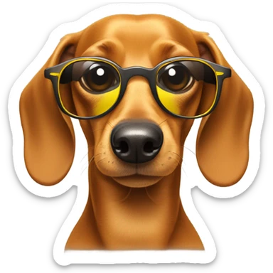 daschunds head wearing yellow sunglasses sticker