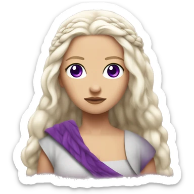 daenerys targaryen with purple eyes sticker
