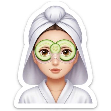 Pink cucumber spa girl sticker