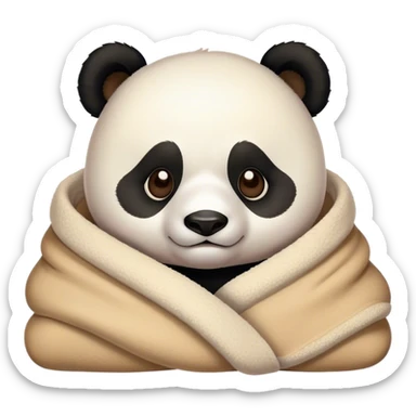 Panda cozy in blanket  sticker