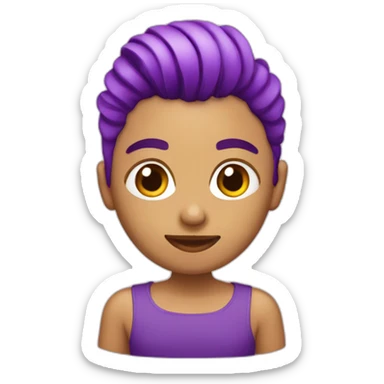 Peluquera con pelo corto morado sticker