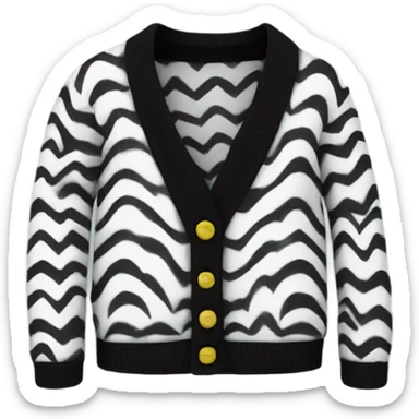 black and white swirl pattern cardigan sticker