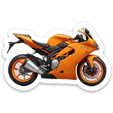 Orange modern supersport motorcycle sticker
