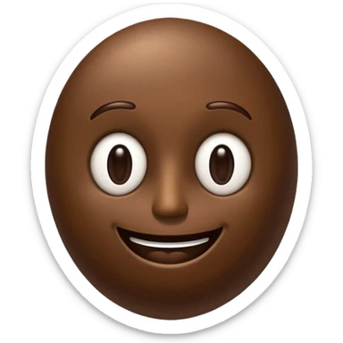 A coffee bean with a face, anthropomorphized to look like a man sticker