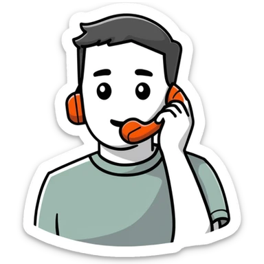 person talking on a phone call sticker